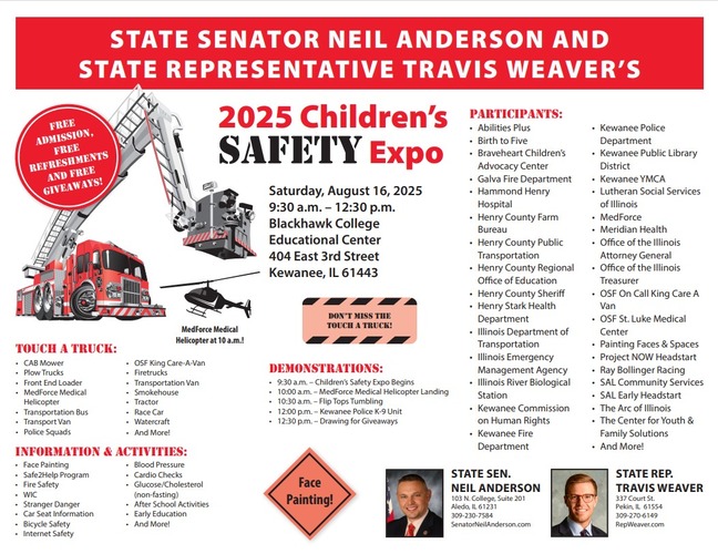 Join the Fun at the 2nd Annual Children’s Safety Expo in Kewanee on August 16, 2025