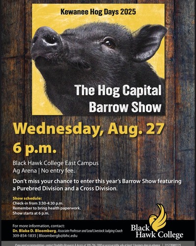 Kewanee Hog Days Celebration Kicks Off August 27, 2025, at Black Hawk College