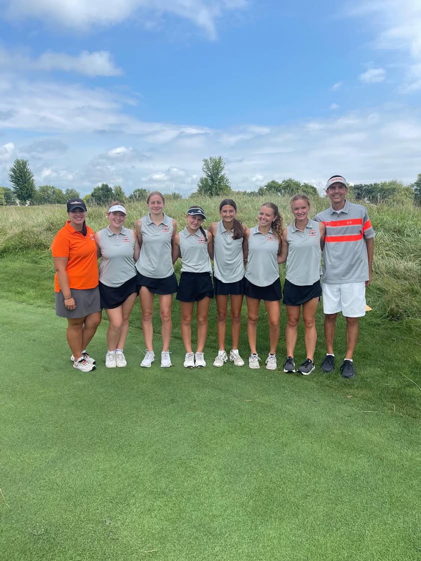 Bomber Girls Golf from Metamora:  1. 335 Dunlap 2. 341 Morton 3. 364 Bloomington Central Catholic 4. 373 Macomb… 5. 37…