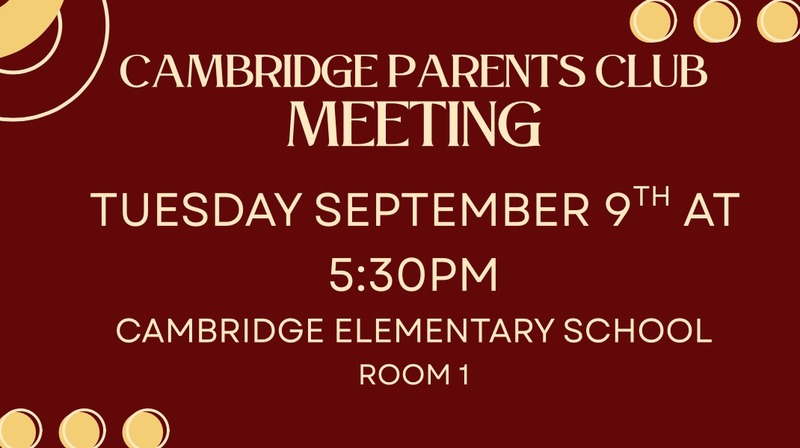 Join the Cambridge Parents Club Meeting on September 9, 2025