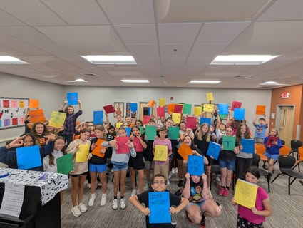 MMS Choir students took a break from rehearsal today to continue the tradition of decorating their Choir folders! This i…