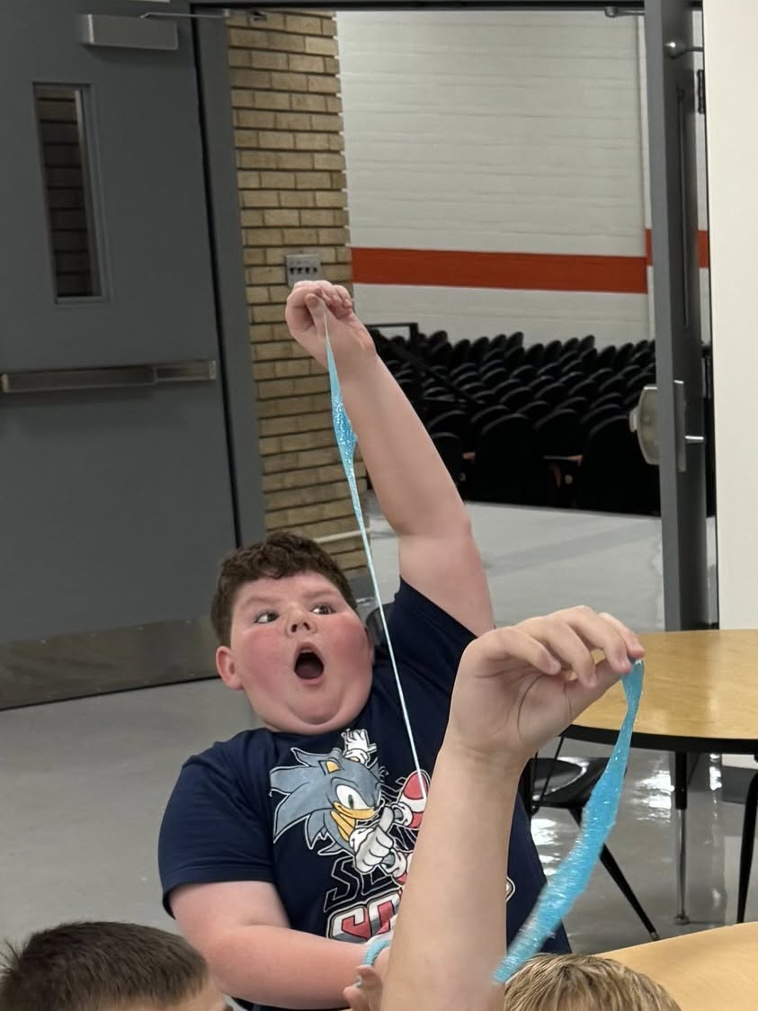 Slime! Mrs. Crabtree’s class enjoyed playing with slime today. Happy FriYAY!! #MAC185 #edisonbombers