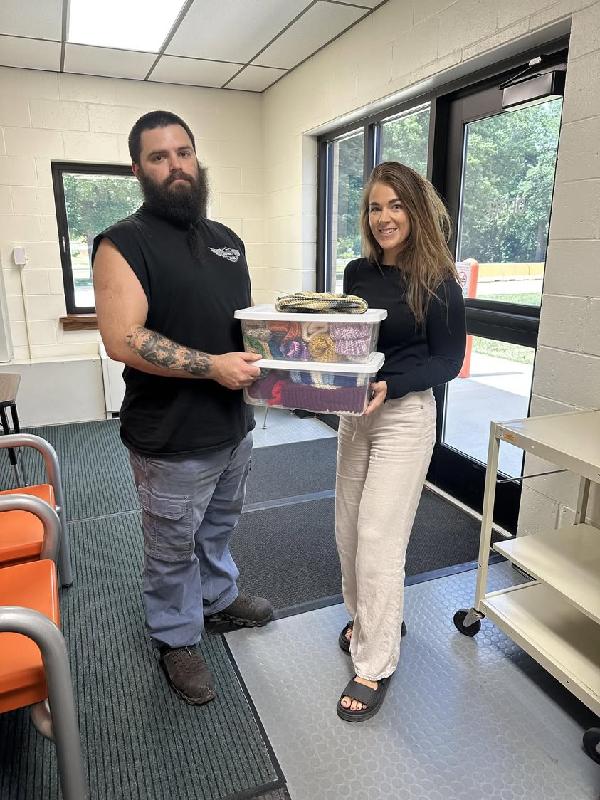 Thank you, Tatum Hopping for the donation of hand made scarves and hats to Edison!! We appreciate your kindness!! #MAC18…