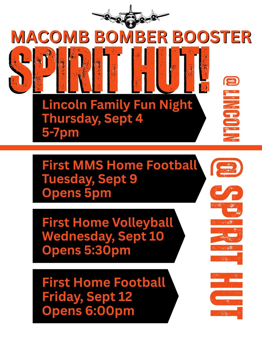We love seeing all of our BOMBERS in ORANGE and BLACK! 🧡🖤🧡🖤Your Macomb Bomber Booster Spirit Hut is ready to help yo…
