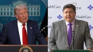 WATCH: Trump calls Pritzker ‘loser’ as governor prepares for troop deployment lawsuit