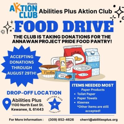 Abilities Plus Aktion Club Donation Drive to Support Annawan Project Pride Food Pantry