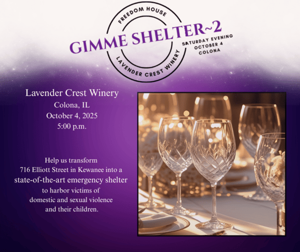 Support Freedom House at “Gimme Shelter 2” Gala to Complete Future Shelter in Kewanee