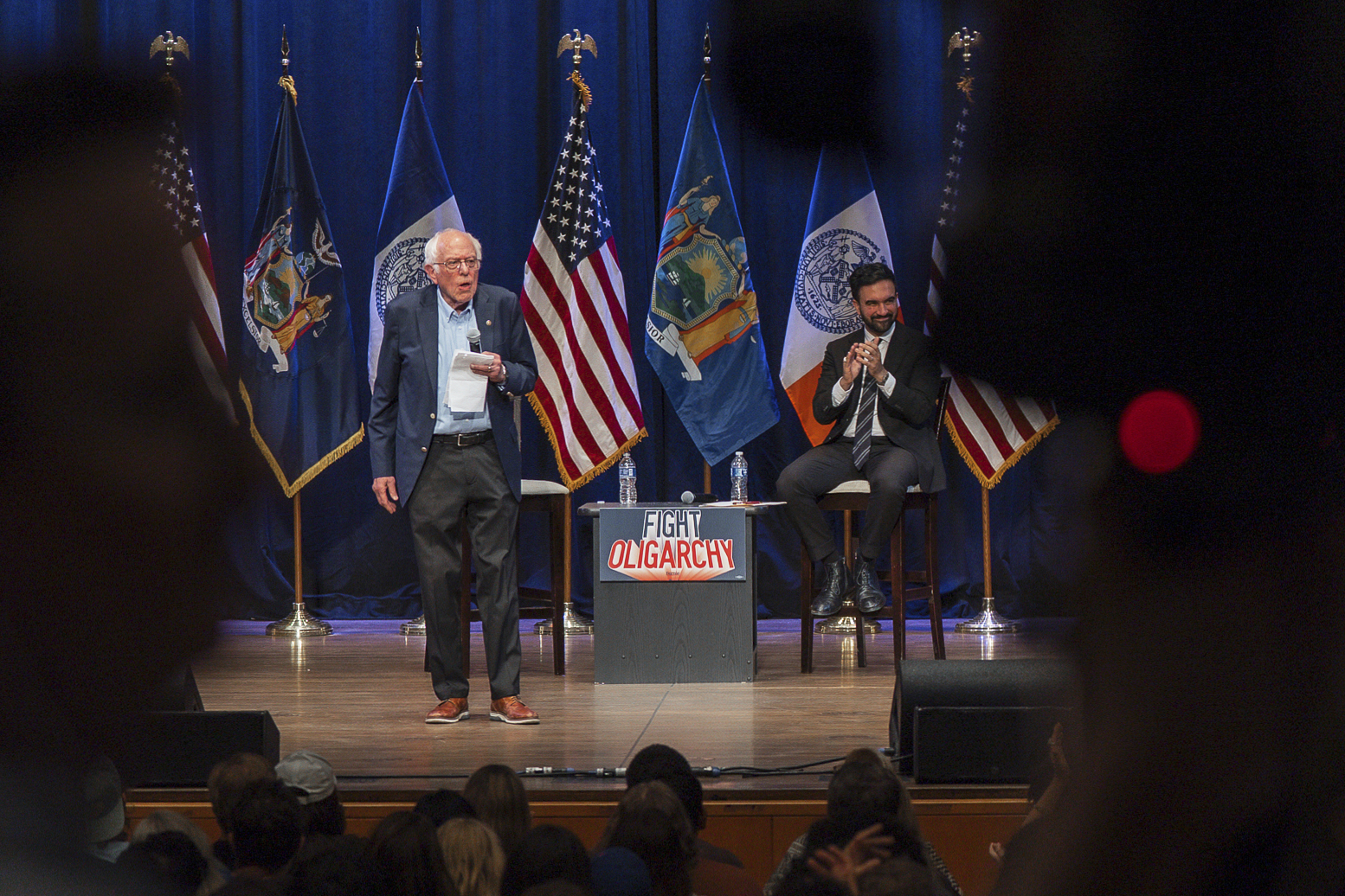 Sanders and Mamdani energize supporters at town hall as NYC mayor’s race enters final stretch