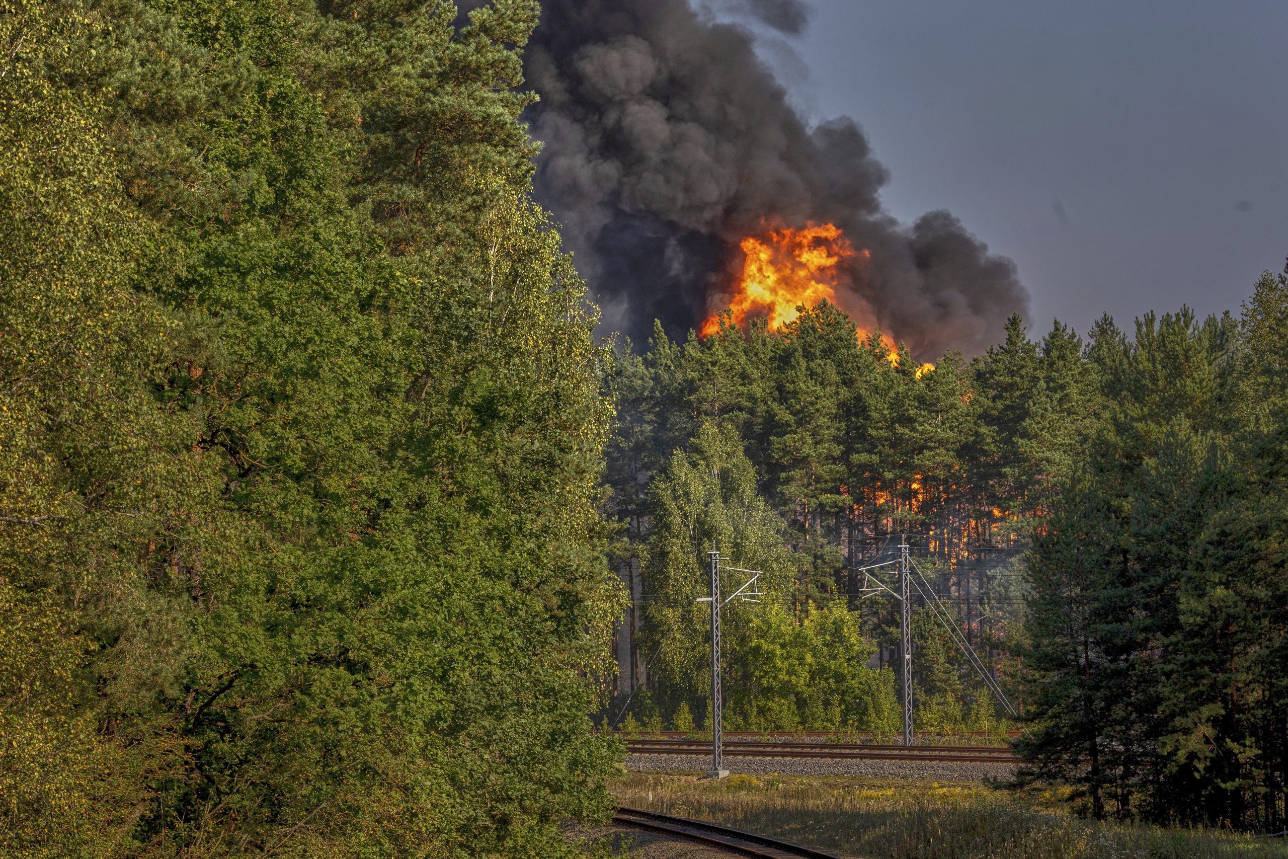 Explosions heard in Lithuania’s capital after railcars loaded with liquefied gas catch fire