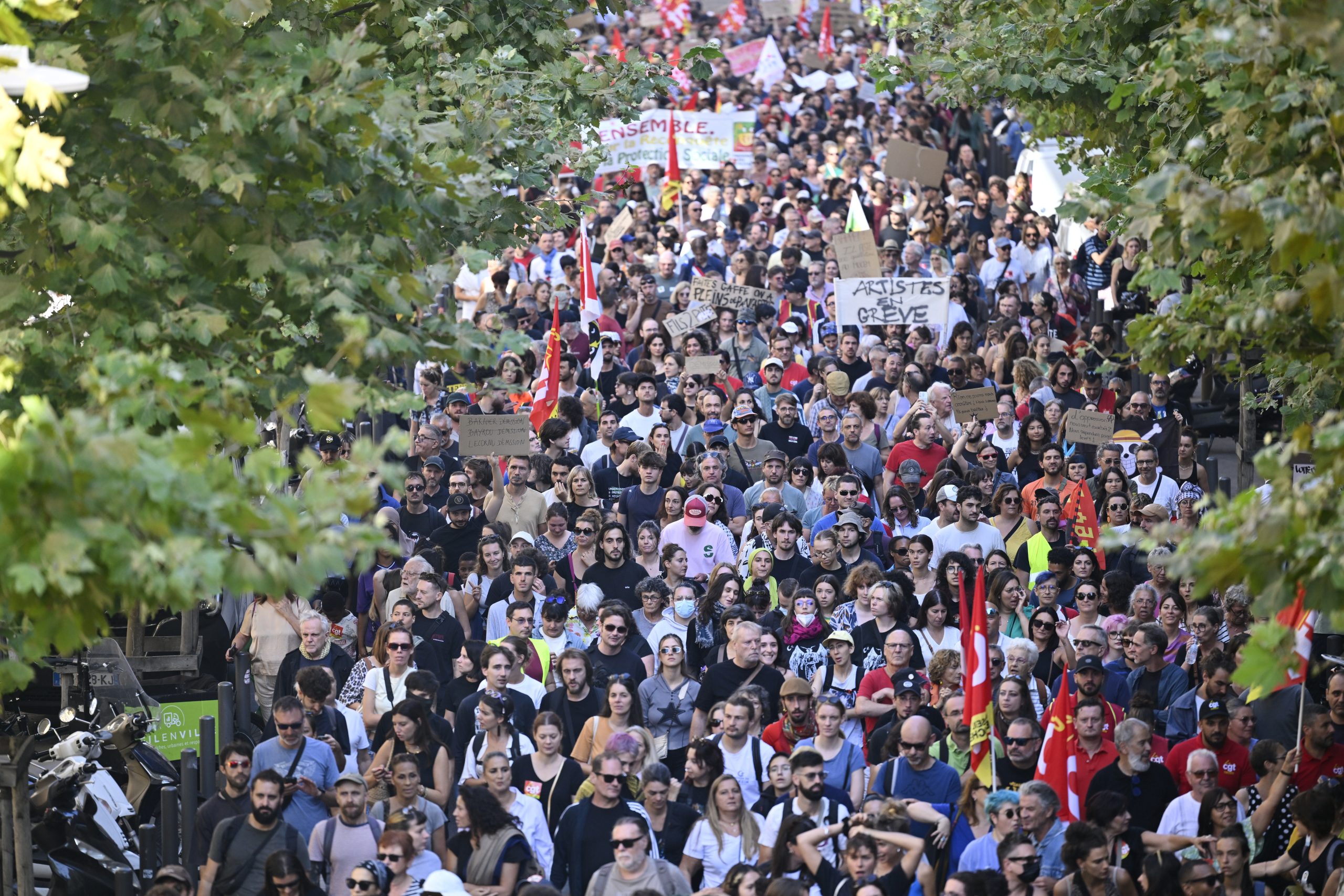 Day of strikes in France challenges new prime minister’s budget plans