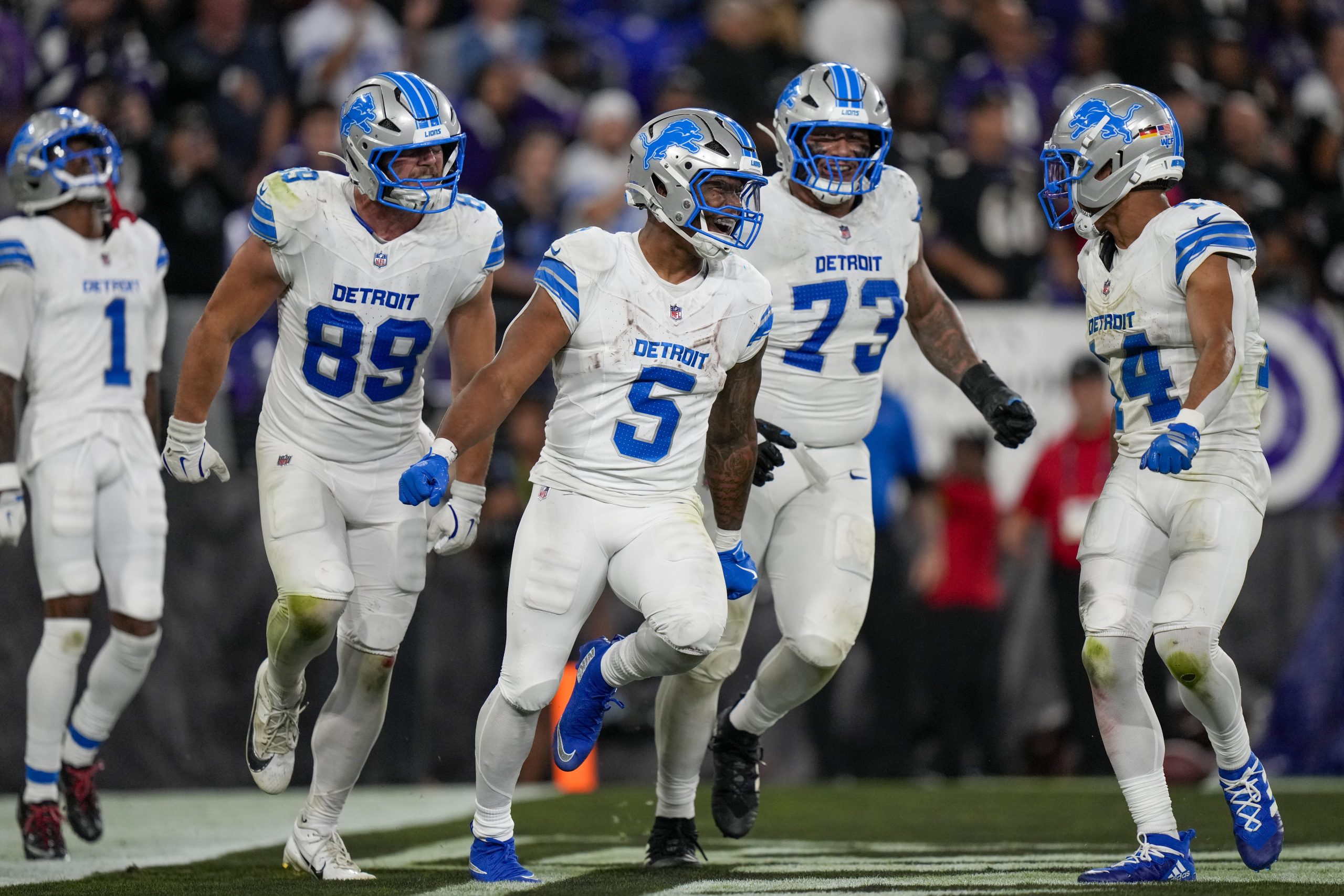 Lions run over the Ravens, sack Lamar Jackson 7 times in a 38-30 win over Baltimore