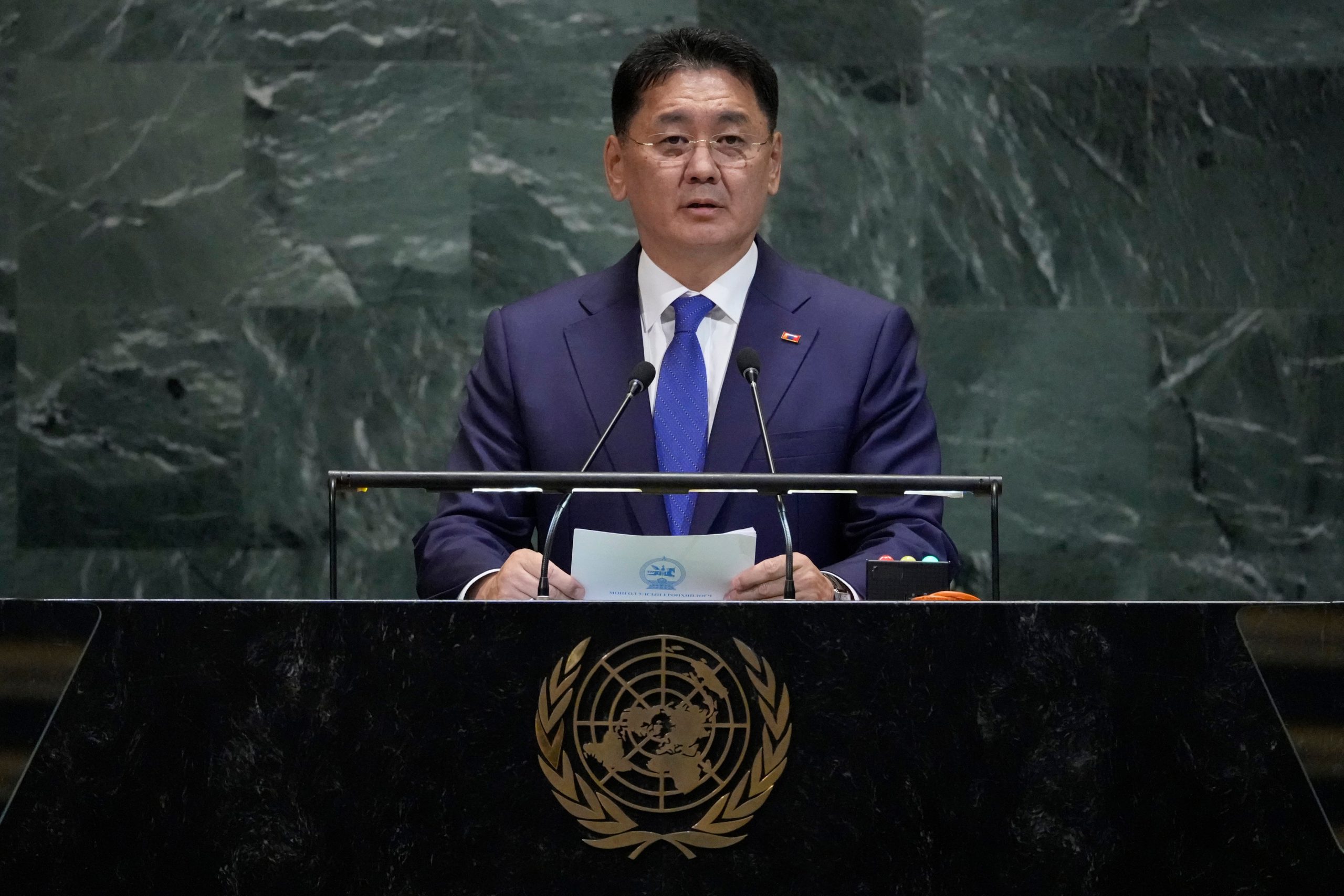 At UN, the president of Mongolia takes a moment to cheer the world’s horses