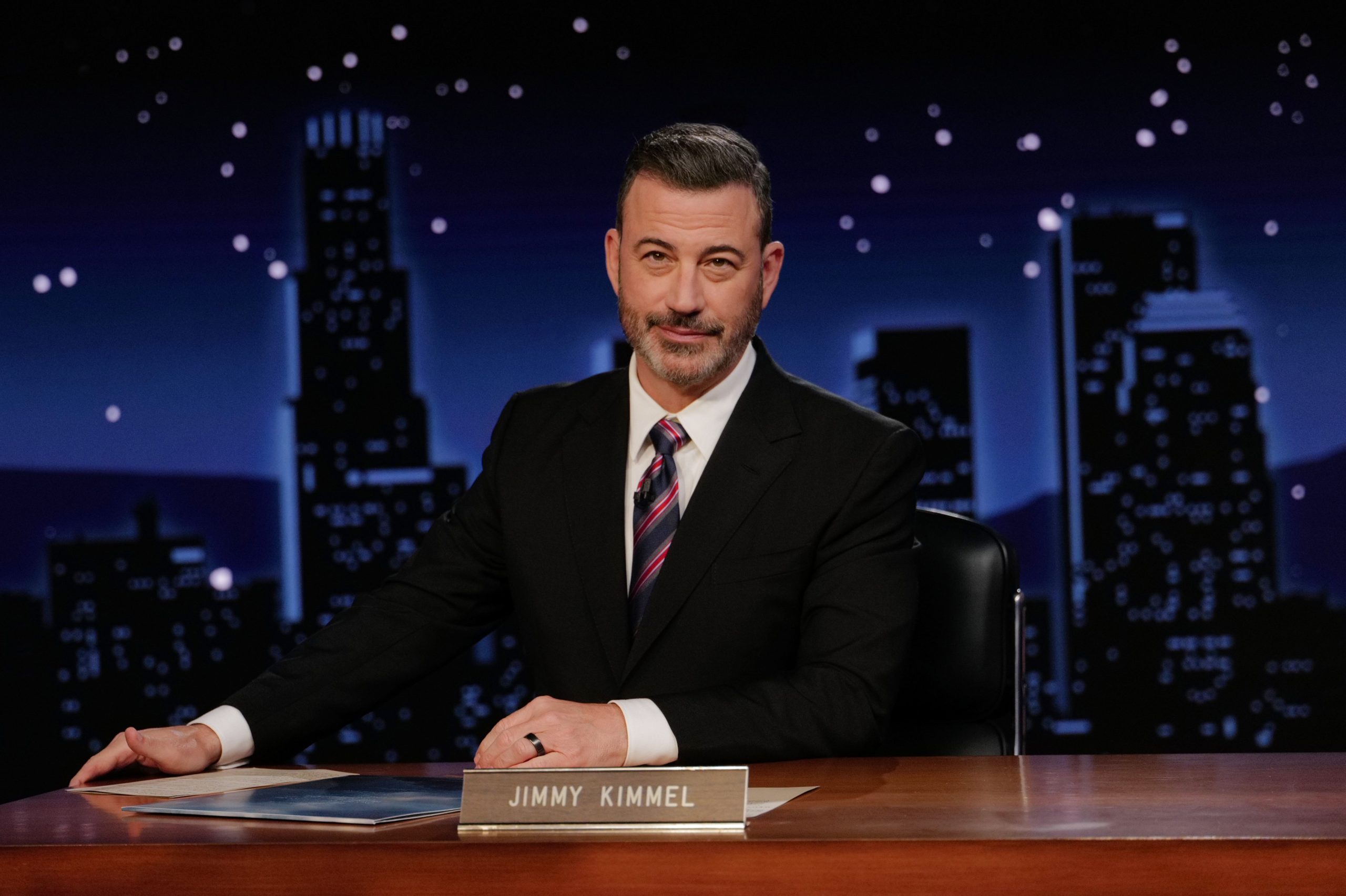Kimmel returns to late night with an emotional monologue but no apologies following suspension