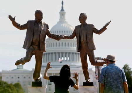Statue of Trump holding hands with Epstein removed from Washington’s National Mall