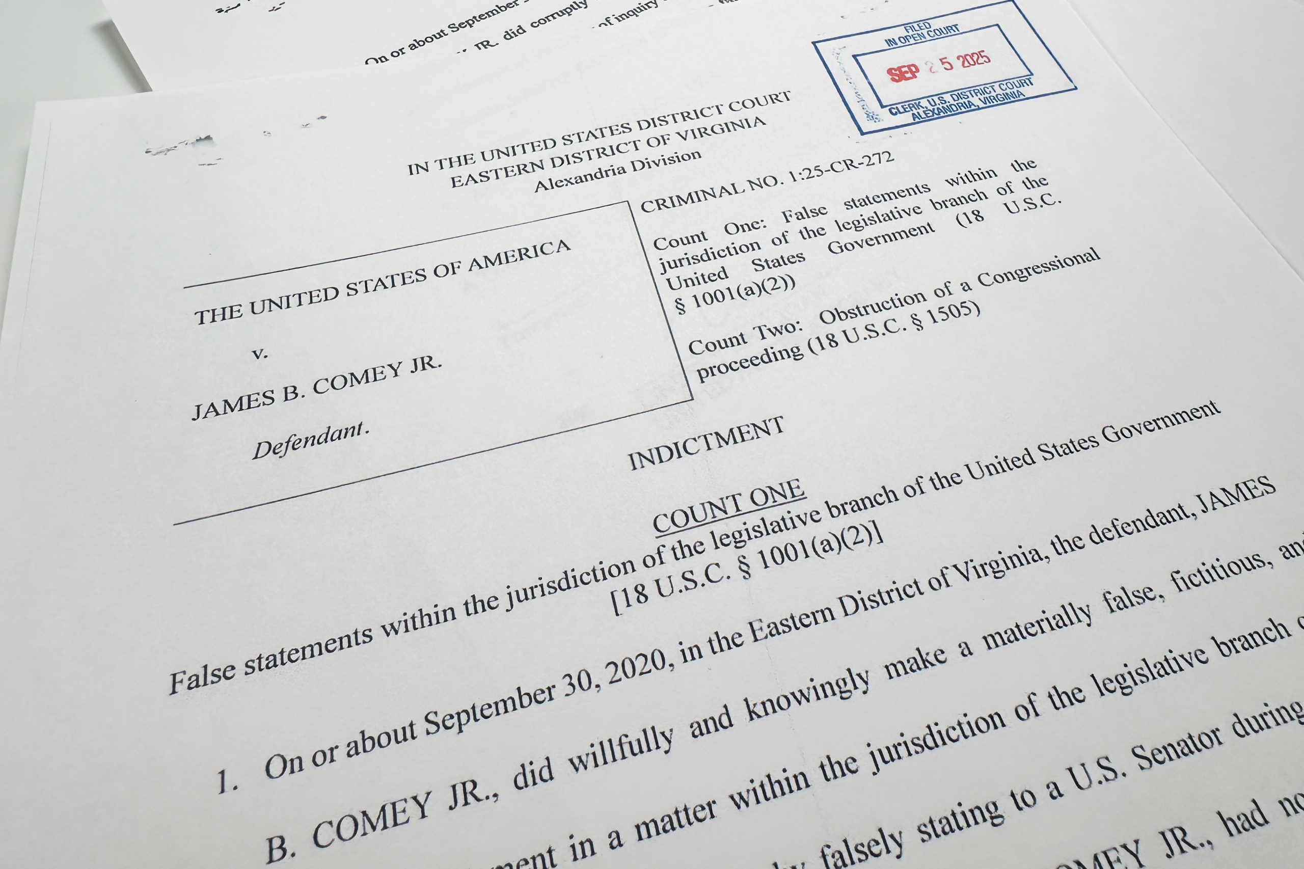 The sparse indictment of Comey by Trump’s Justice Department belies a complicated backstory