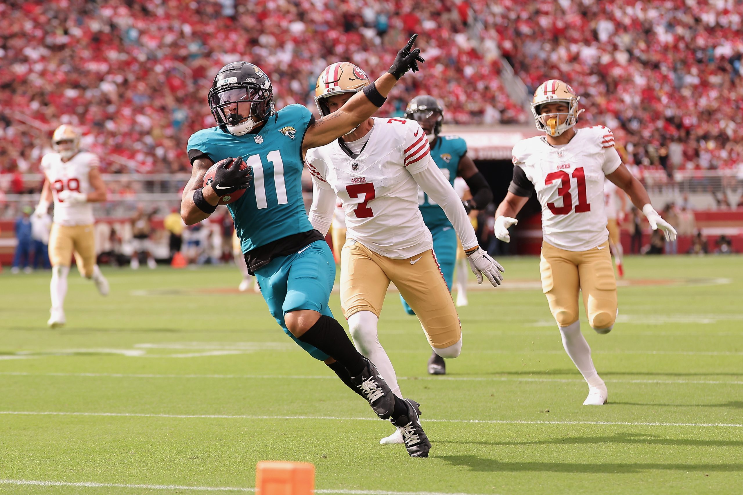 Jaguars beat 49ers 26-21 with Washington’s punt return TD, 4 takeaways
