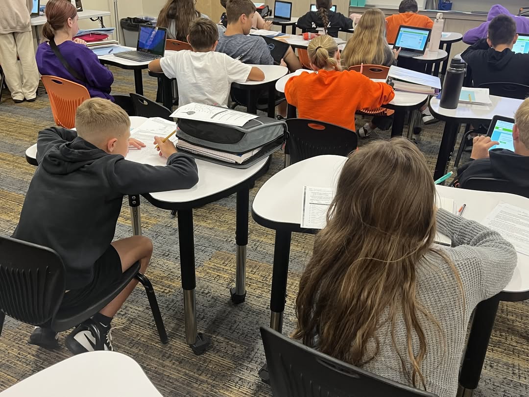 “Mr. Williamson’s 7th graders putting in the work on narrative writing!”  #mac185