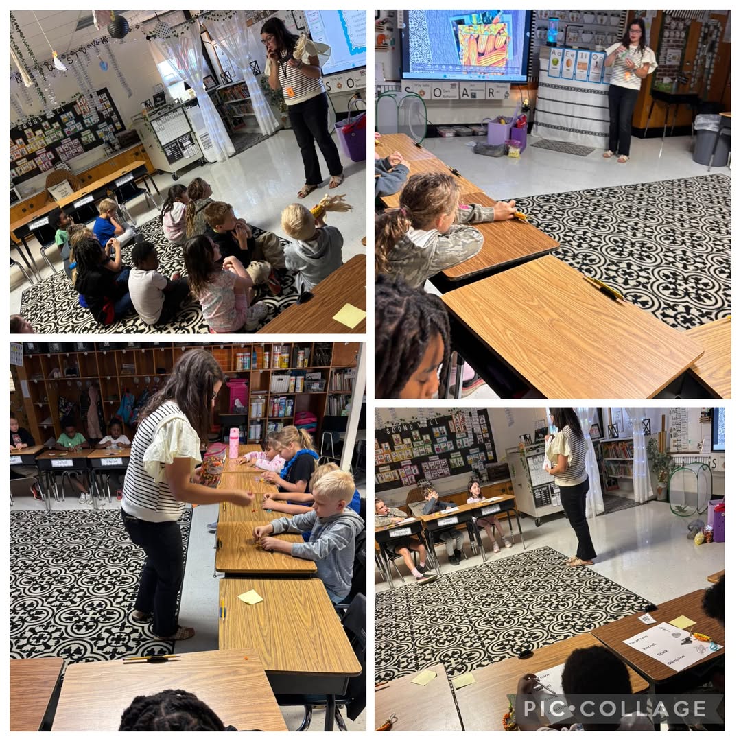 2nd graders enjoyed learning all about corn with Miss Welsh for Ag in the Classroom!