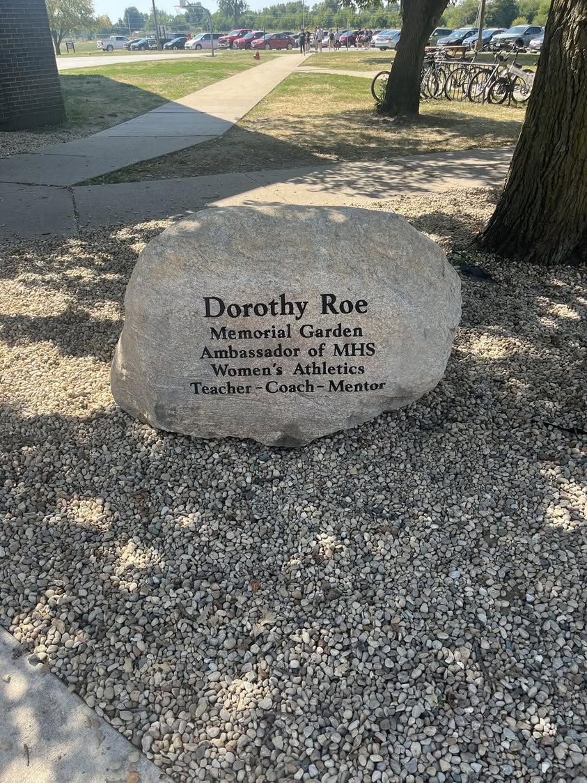 The newly installed marker for the Trailblazer of Women’s Athletics at Macomb High School, Coach Dorothy Roe. #OnceABomb…