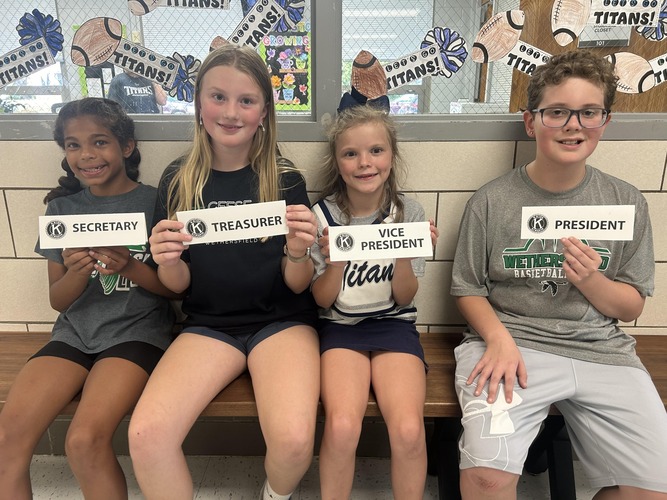 Meet the Wethersfield Elementary 2025-2026 K-Kids Officers