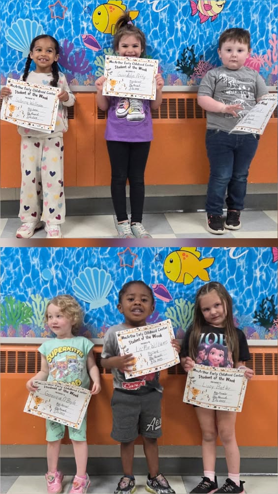 MacArthur Early Childhood Center would like to congratulate our students of the week! These kiddos were kind, helpful, a…
