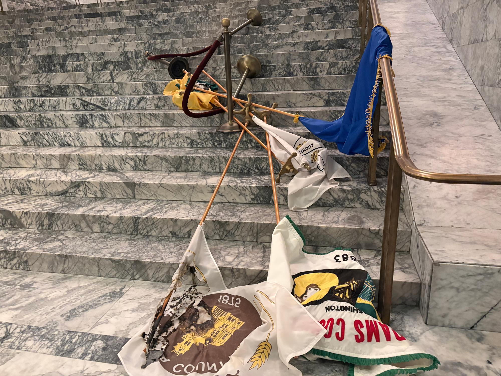 Intruder with mental health issues vandalizes Washington state Capitol