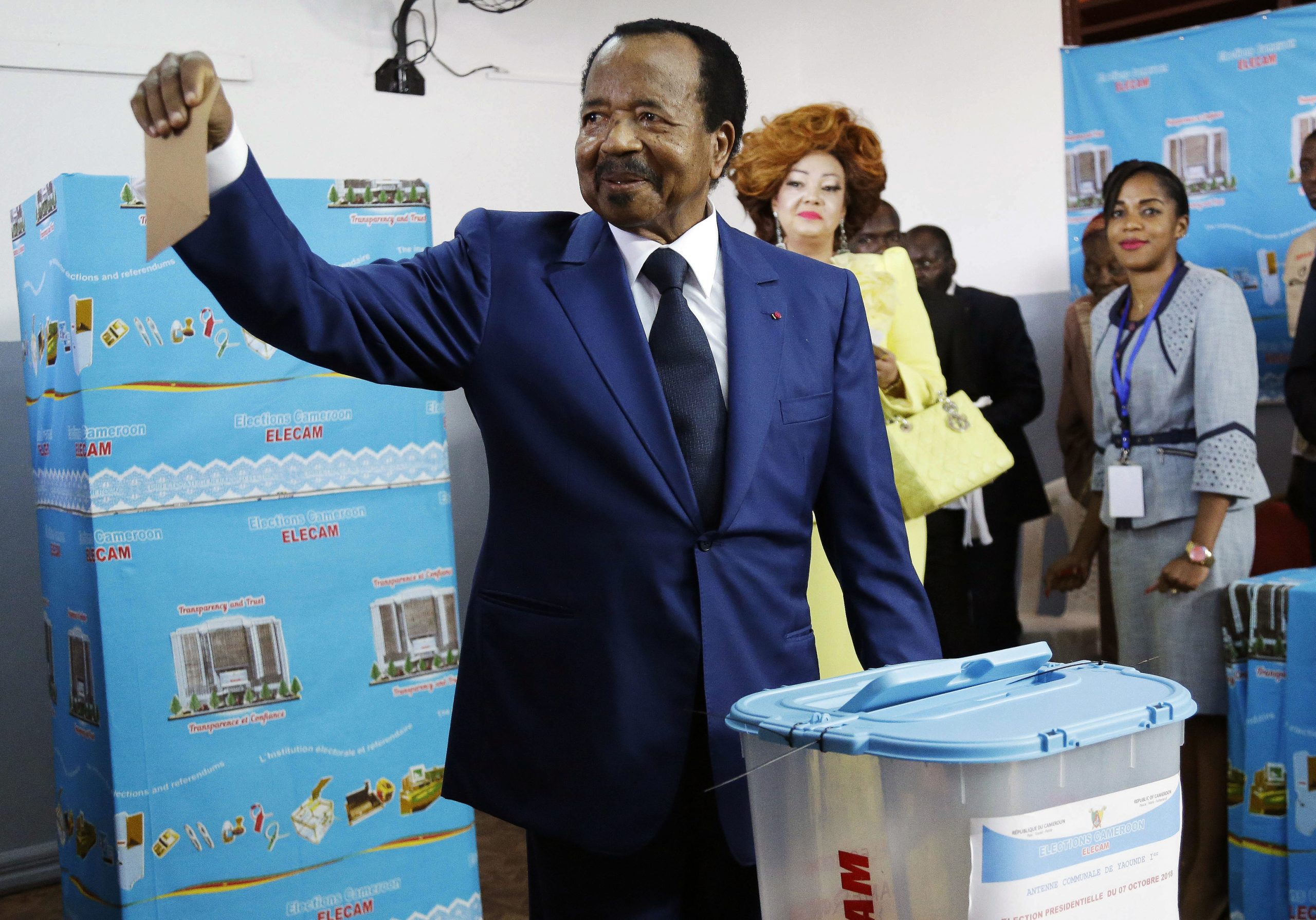 Cameroon’s 92-year-old president makes rare public appearance to campaign for reelection