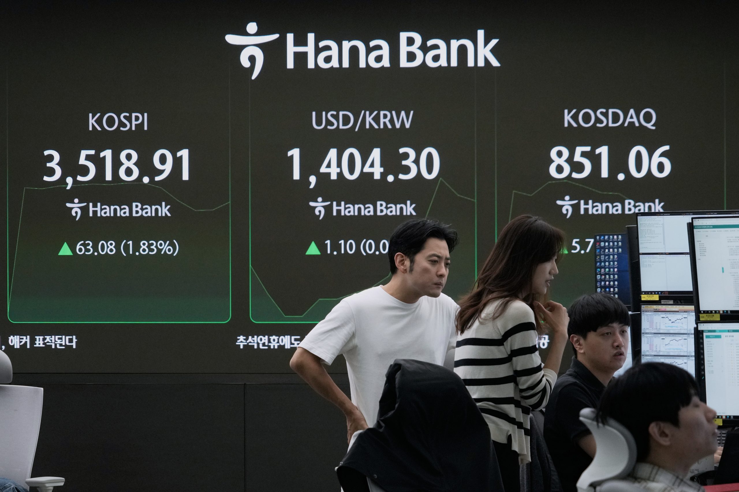 Asian shares are mostly lower following Wall Street’s pause from its feverish rally