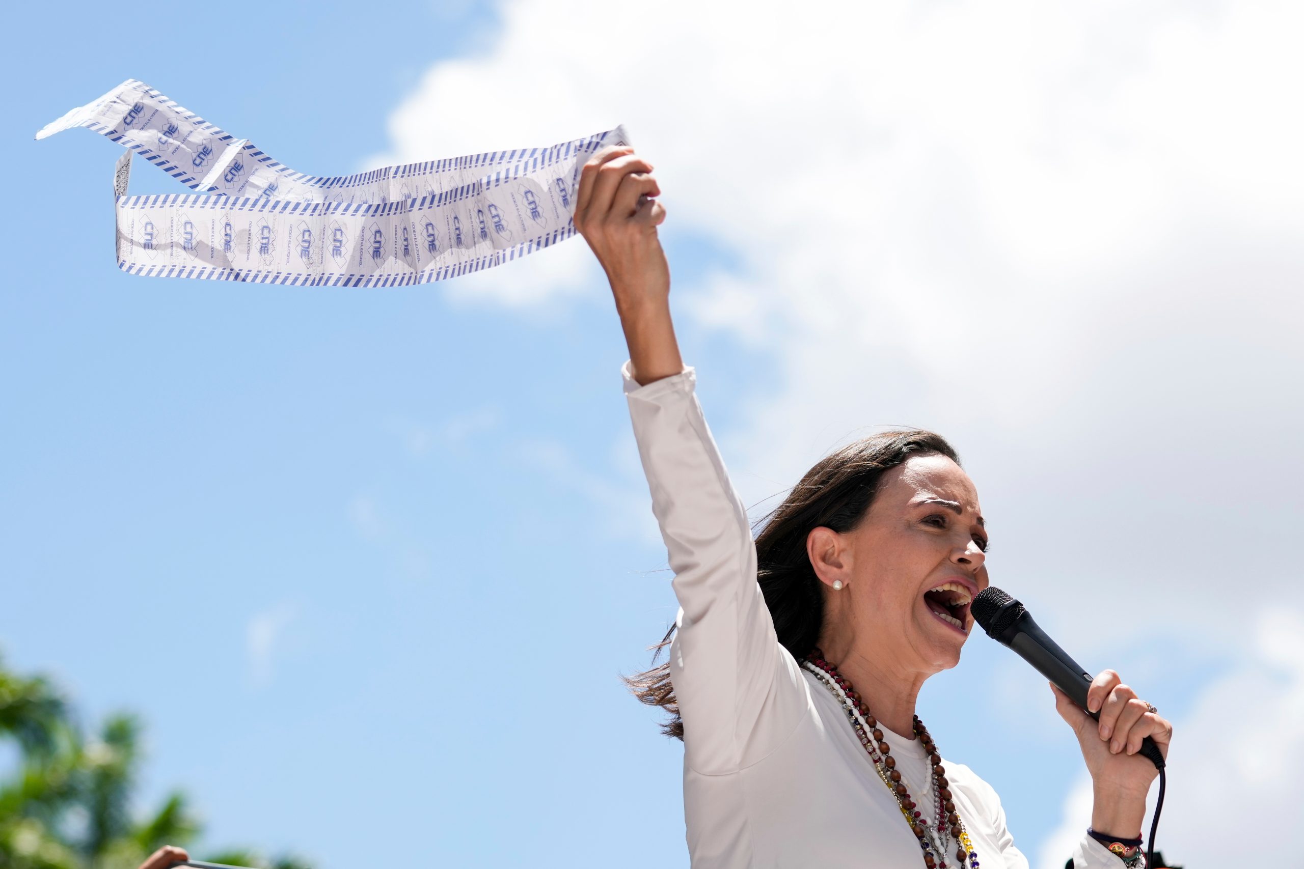 Photos of Venezuelan opposition leader María Corina Machado who has won the Nobel Peace Prize