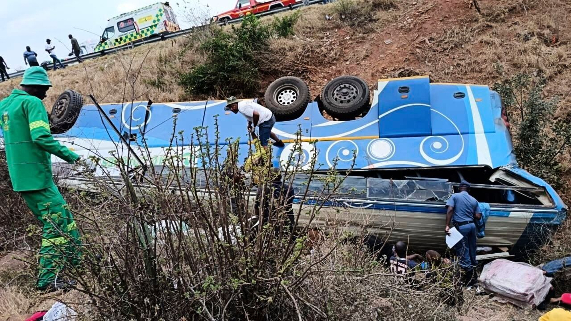 Bus crash in mountainous region of South Africa kills at least 42 people
