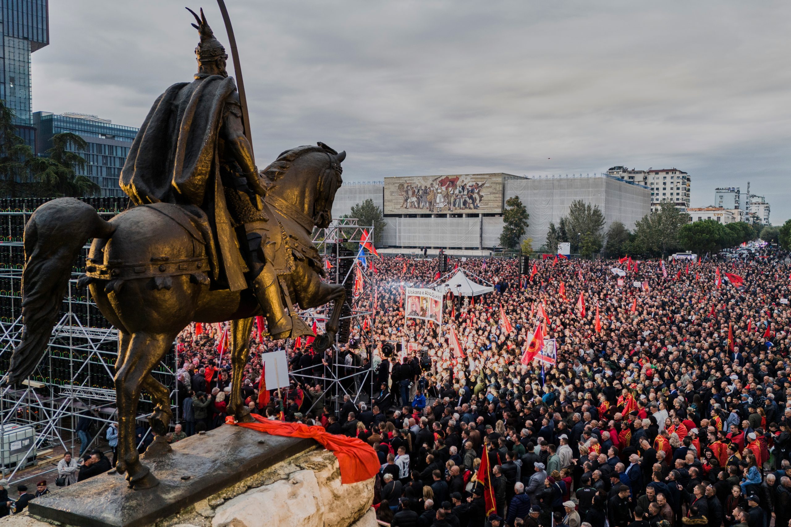 Thousands rally in Albanian capital against EU-backed court prosecuting Kosovo war veterans