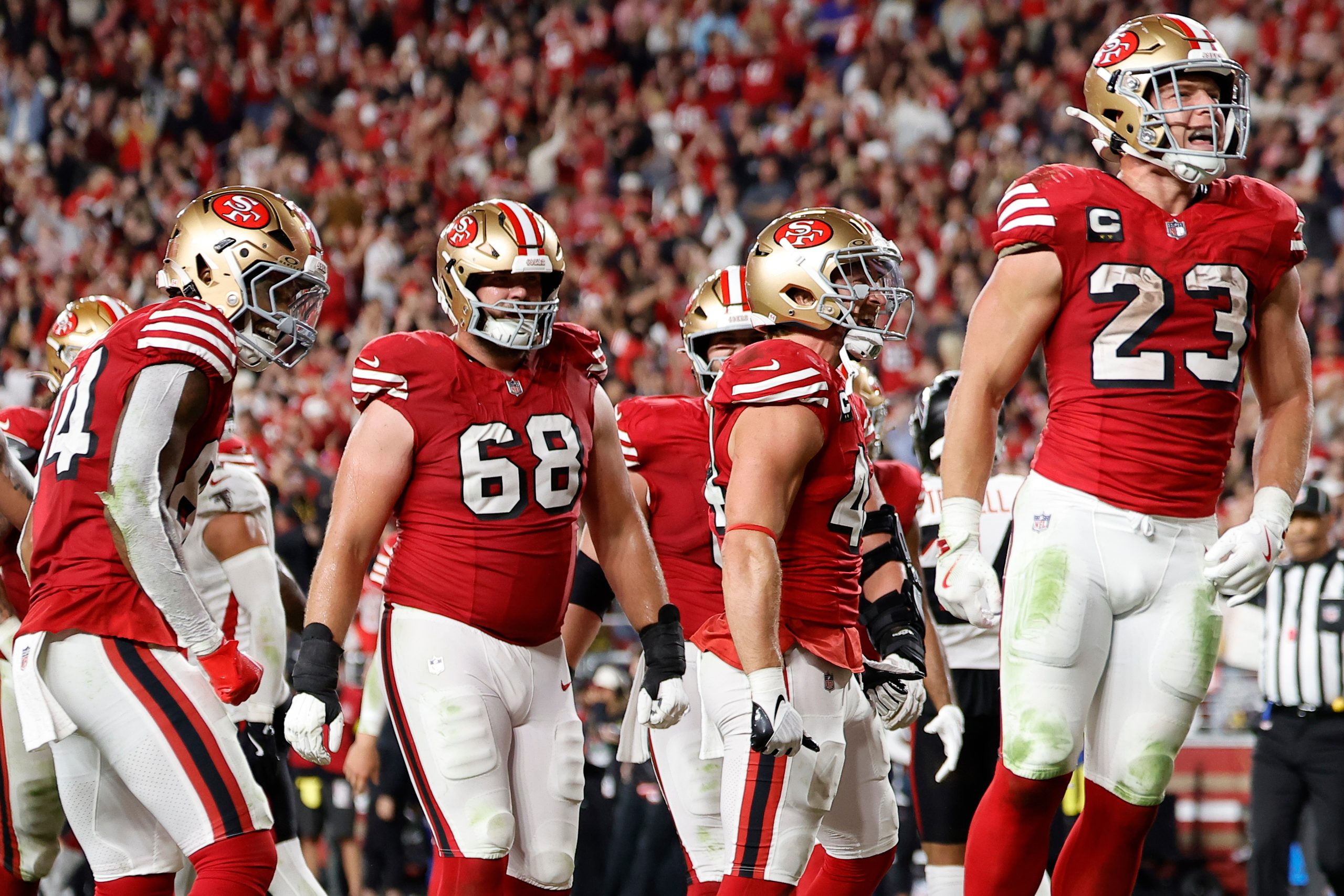 Christian McCaffrey’s 200-yard game from scrimmage powers 49ers past Falcons 20-10