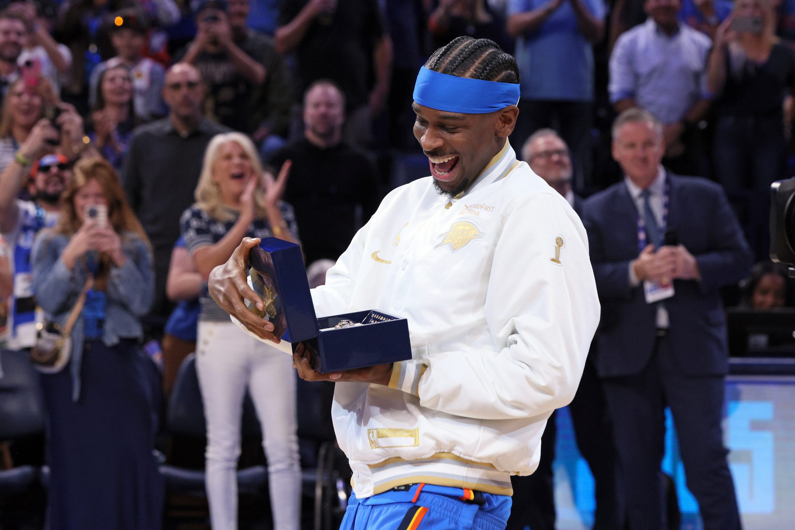 Thunder receive NBA championship rings, raise banner before season opener against Rockets