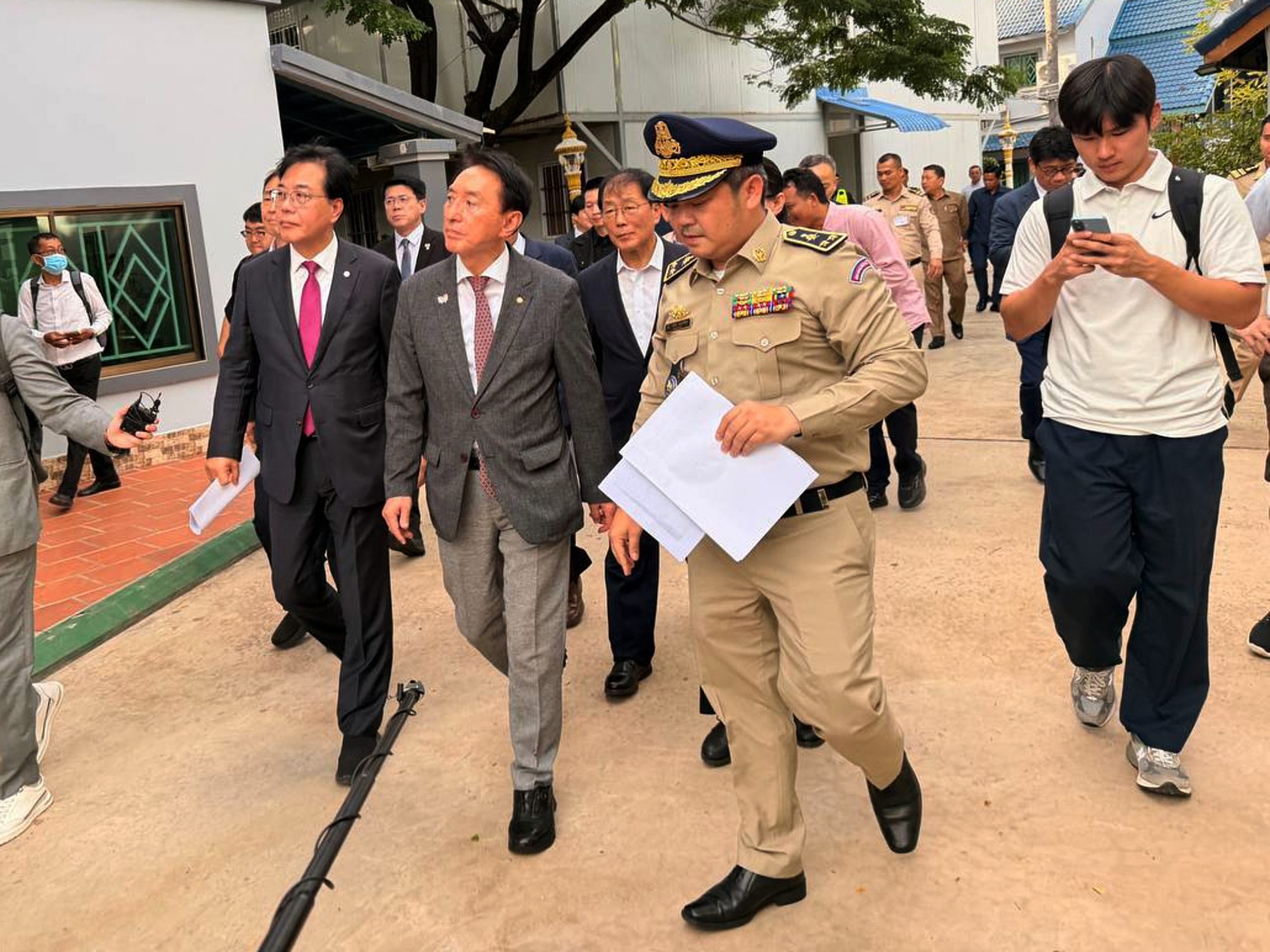 South Korean delegation of lawmakers visits Cambodian site of alleged online scam ring