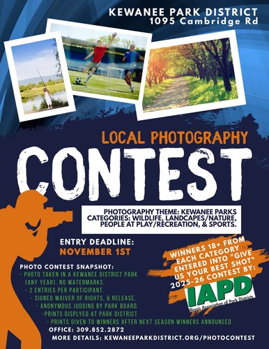 Kewanee Park District Photography Contest to Celebrate Local Parks, Deadline November 1, 2025