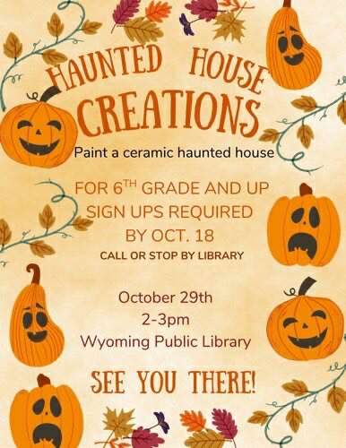 Haunted House Ceramic Painting Workshop for Teens at Wyoming Public Library on October 29, 2025
