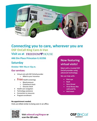 Free Health Screenings and Resources at Freedom House This Saturday in Princeton