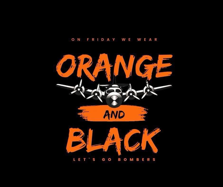 Join us on the square today at 4:00 for the HOMECOMING PARADE and don’t forget to wear your 🧡 and 🖤!!!  GO BOMBERS!!!