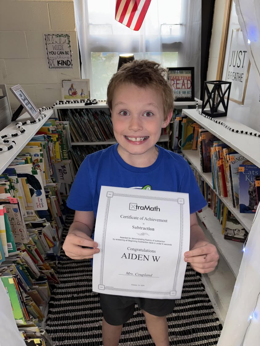 Aiden has mastered his subtraction facts in the Xtra Math program!