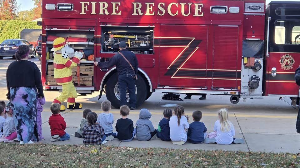 Thank you to Sparky and his friends from the Macomb Fire Department for talking to MacArthur students about fire safety!
