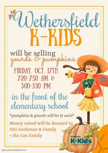 Wethersfield K-Kids Host Pumpkin Sale to Support Local Families on October 17, 2025