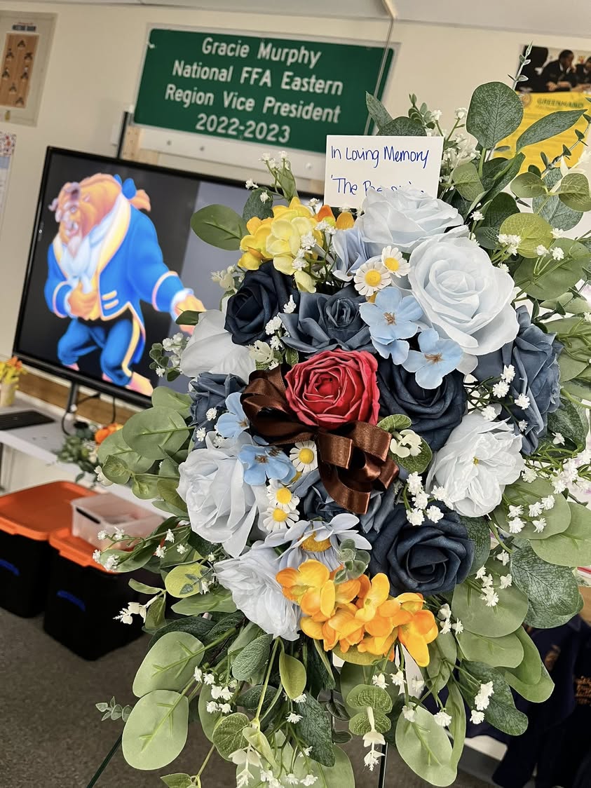 Horticulture students were given the task of creating funeral sprays for a Disney character of their choice. Flowers mus…