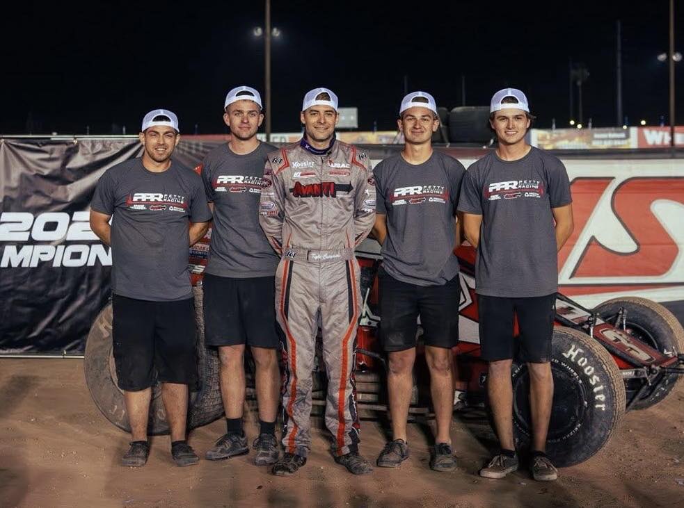 Bomber Student Athlete Alumni Kasey DeRenzy and the Petty Performance Racing team celebrating their winning 2025 USAC Am…