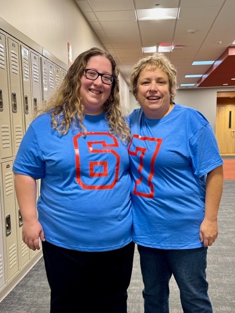 Mrs. Laird and Mrs. Melvin have an important message for MMS students on their shirts today.   #MAC185    #MacombMiddleS…