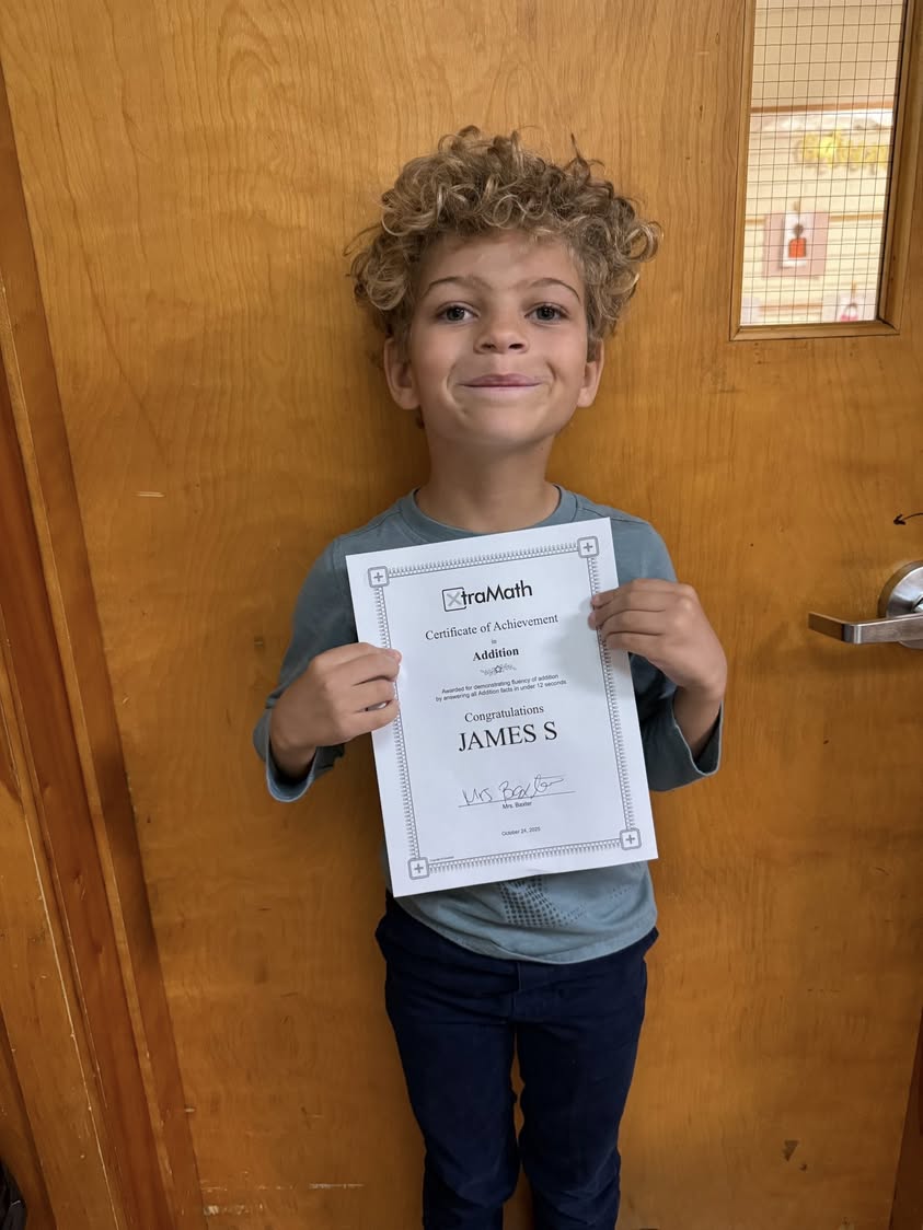 James, Vince and Sicily from Mrs. Baxter’s class passed their level on Xtra Math.