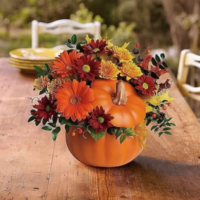 Horticulture Student Handcrafted Floral Pumpkins For Sale at Cambridge Ag Complex October 17th