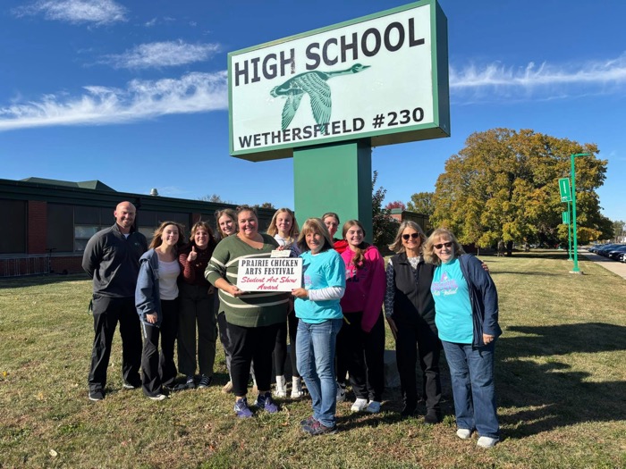 Wethersfield High School Win First-Place in 2025 Prairie Chicken Arts Festival Student Window Art Contest