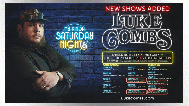 Luke Combs adds more Saturday Night[s] to his 2026 tour