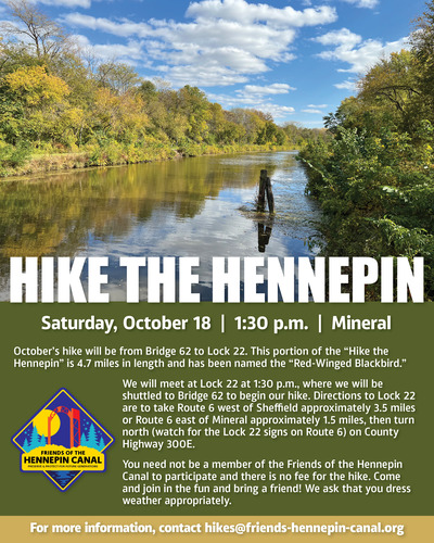Join the Red-Winged Blackbird Hike on the Hennepin Canal on October 18, 2025