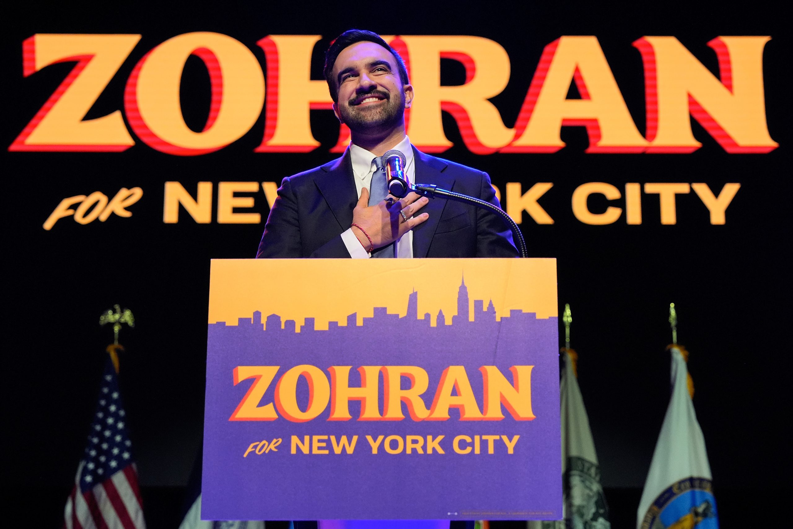Photos of Zohran Mamdani and his supporters as they celebrate his election as NYC’s mayor
